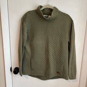 L.L. Bean Quilted Pullover in Olive Green